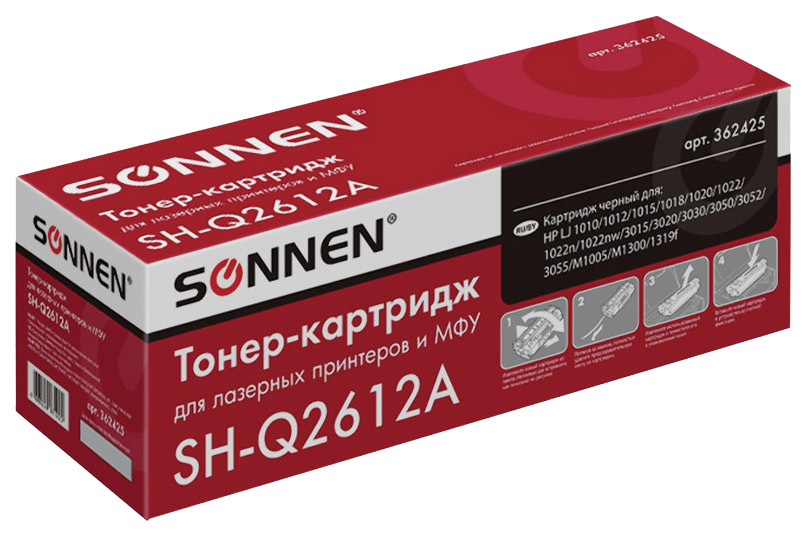 Картридж для лазерного принтера Sonnen SH-Q2612A, черный