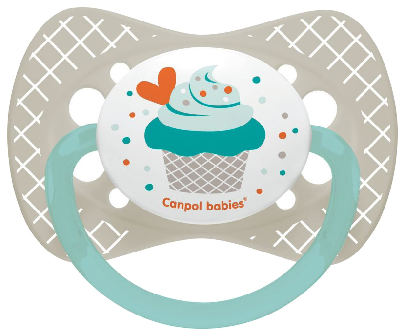 

Пустышка Canpol Cupcake симметричная силик. арт. 23/284 18+ мес. цвет серый