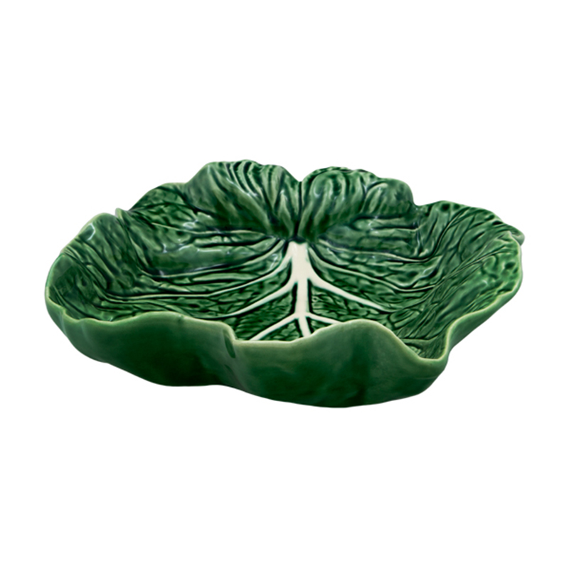 фото Блюдо bordallo pinheiro cabbage concave leaf natural 26x25x8,5 см