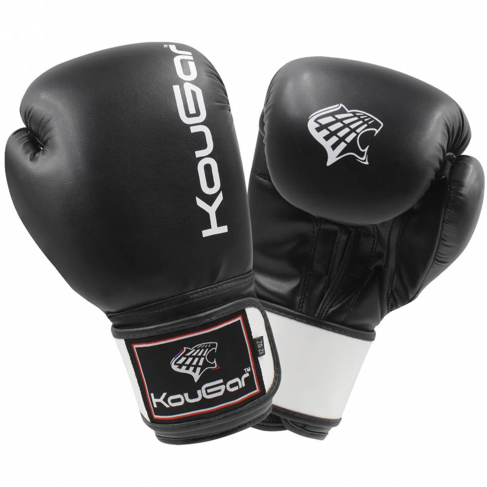 фото Боксерские перчатки kougar ko400 белые/черные, 14 унций