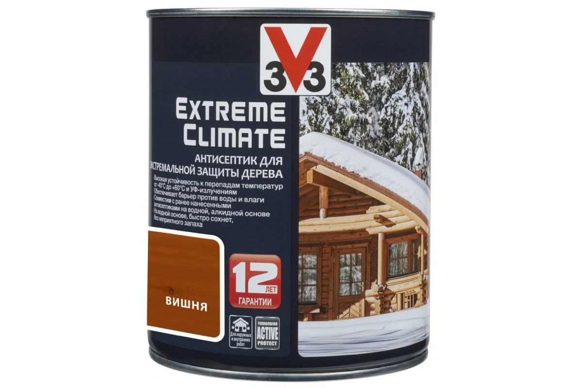 фото Антисептик для экстремальной защиты v33 extreme climate 0.9 л, цвет вишня