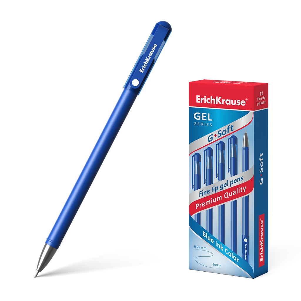 Ручка гелевая ErichKrause G-Soft 39206, синяя, 0,38 мм, 1 шт.