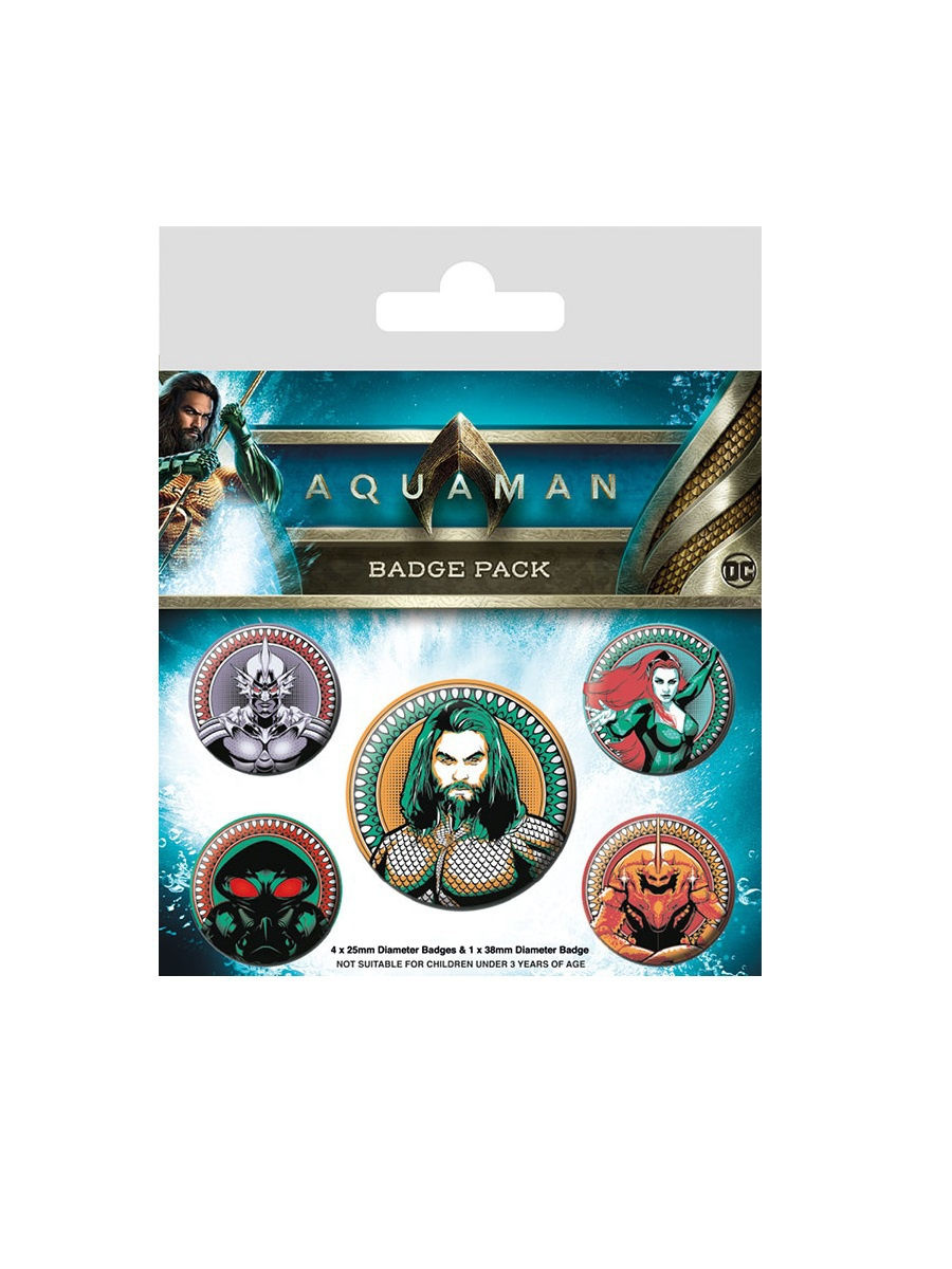 Набор значков Pyramid Aquaman - Heavy Hitters Of The Seas 5 шт BP80654 1309₽