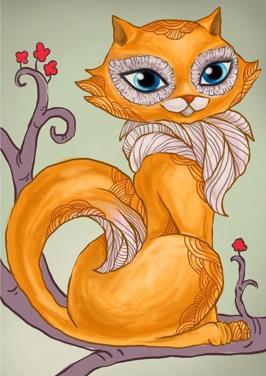 

Алмазная вышивка Гранни Мудрая кошка, 27x38 см, Мудрая кошка