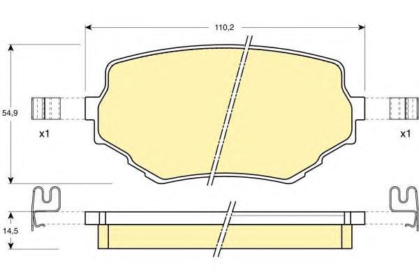 

Комплект тормозных колодок Girling 6131329