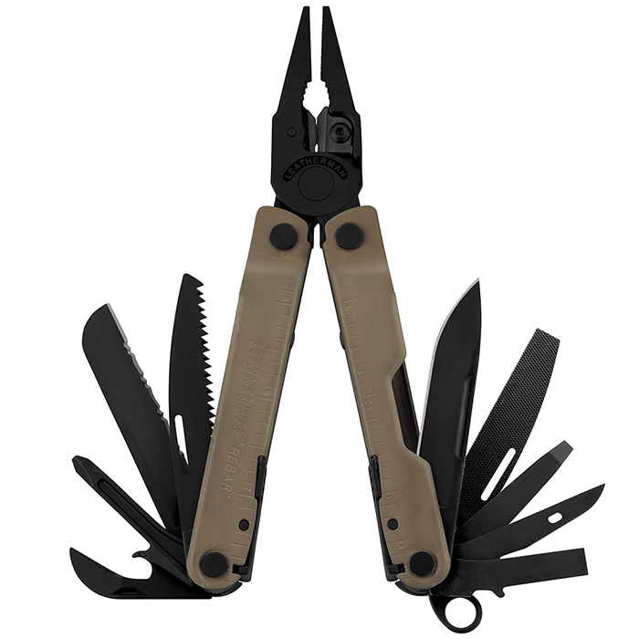 Мультитул Leatherman Rebar, черный/ коричневый, 17 опций