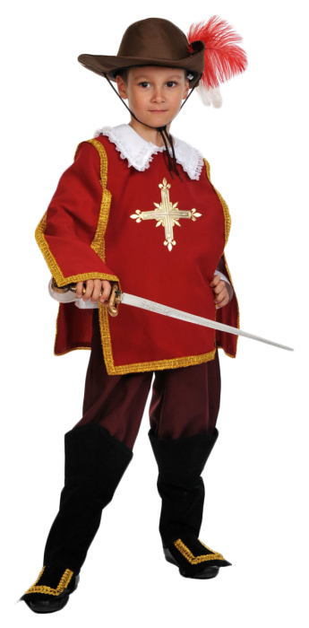 фото Карнавальный костюм карнавалофф мушкетер, цв. красный р.116