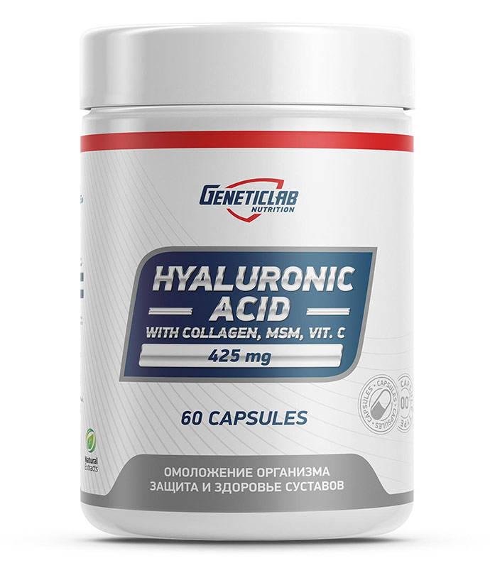 Гиалуроновая кислота GeneticLab Nutrition Hyaluronic Acid 60 капсул