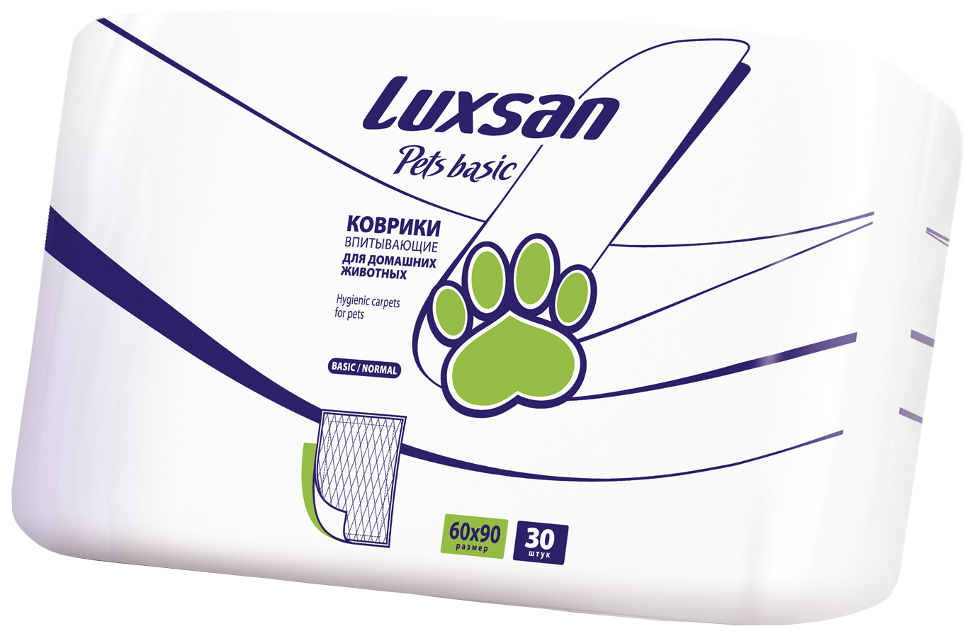 Пеленки для кошек и собак одноразовые LUXSAN Basic 90 x 60 см, 30 шт