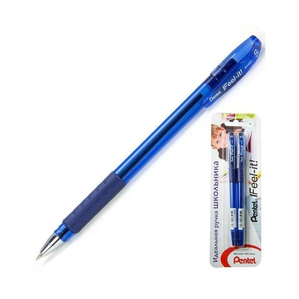 Набор ручек шариковых Pentel Feel it! Feel it 05 2, синие, 0,5 мм, 2 шт.