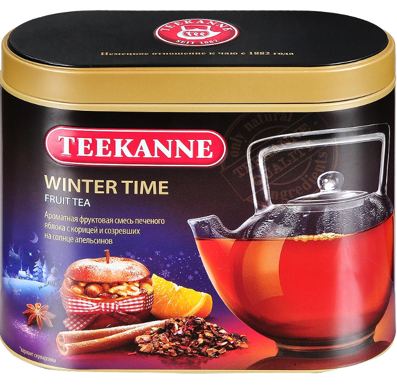 Чай Teekanne winter time чайный напиток яблоки-цедра апельсина-корица-гибискус 150 г