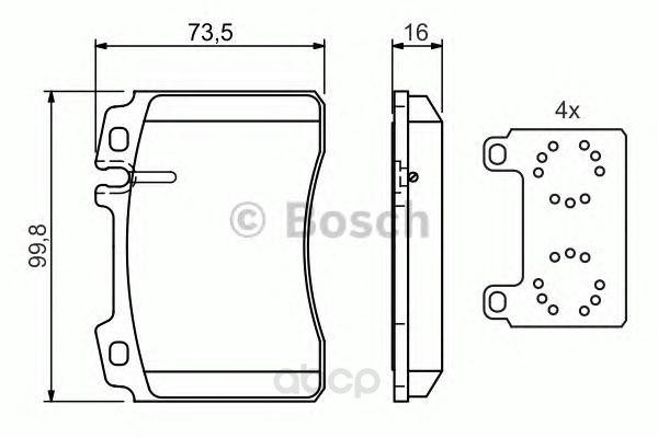 

Тормозные колодки дисковые BOSCH 0986424170