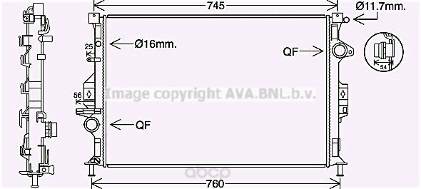 фото Радиатор охлаждения двигателя ava fd2639