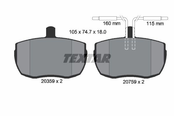 

Тормозные колодки Textar дисковые 2035907