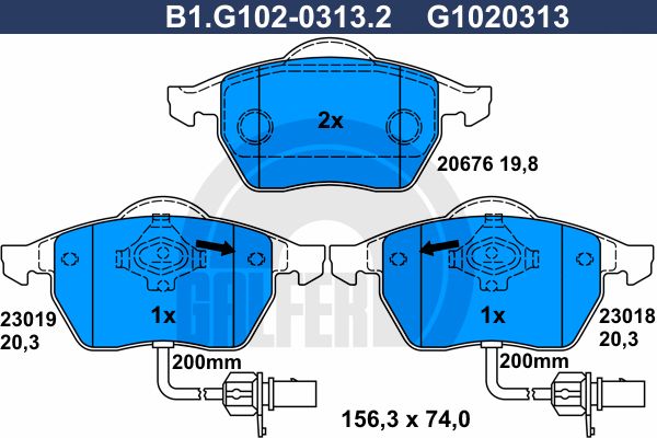 

Тормозные колодки GALFER дисковые B1G10203132