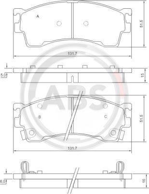

Тормозные колодки дисковые ABS 37187