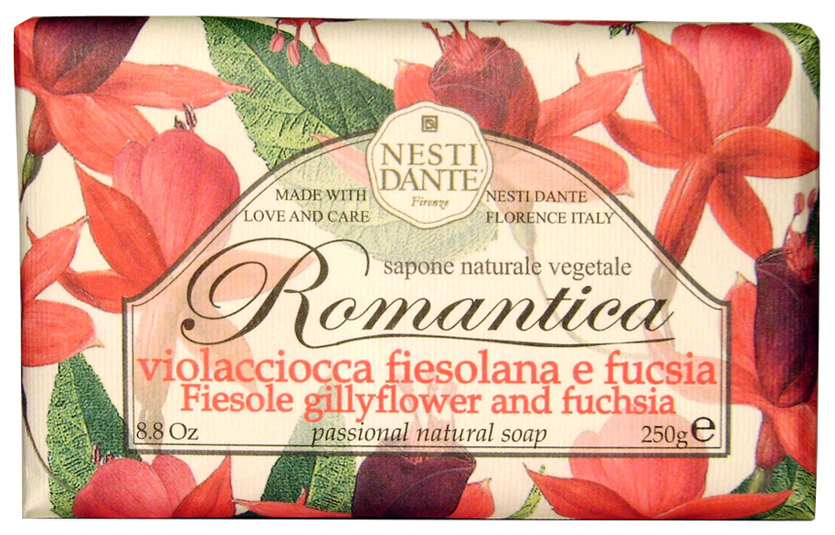 Мыло Nesti Dante Romantica Violacciocca Fiesolana e Fucsia (Фиезоле и фуксия) 250г мыло nesti dante romantica rosa medicea e peonia флорентийская роза и пион 250г