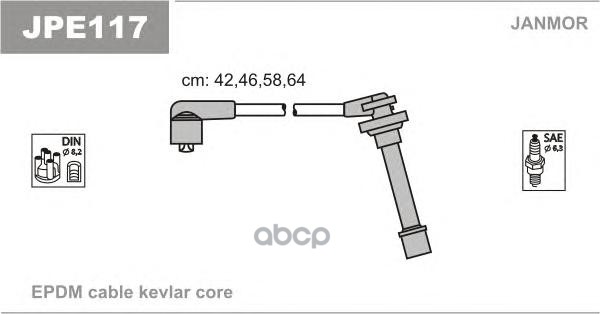 Комплект проводов зажигания JANMOR JPE117