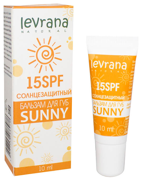 Бальзам для губ Levrana Sunny Солнцезащитный 10 мл 40 г солнцезащитный крем безопасный легкий растительный экстракт увлажняющий уф солнцезащитный крем для женщин