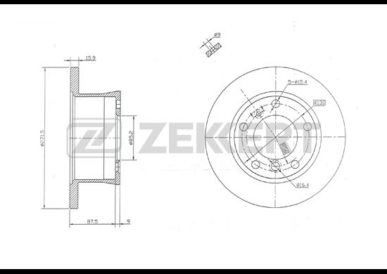 фото Тормозной диск zekkert bs-5054