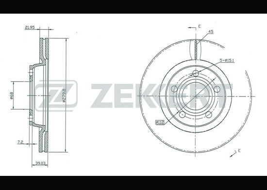 фото Тормозной диск zekkert bs-5195