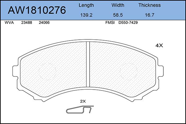 

Тормозные колодки AywiParts дисковые AW1810276