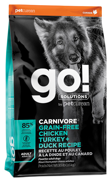 фото Сухой корм для собак go! carnivore grain free adult, индейка, курица, лосось, утка, 5.45кг