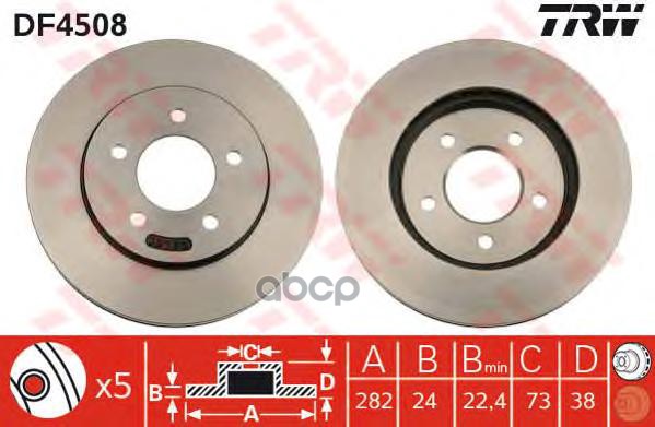 фото Тормозной диск trw/lucas для df4508
