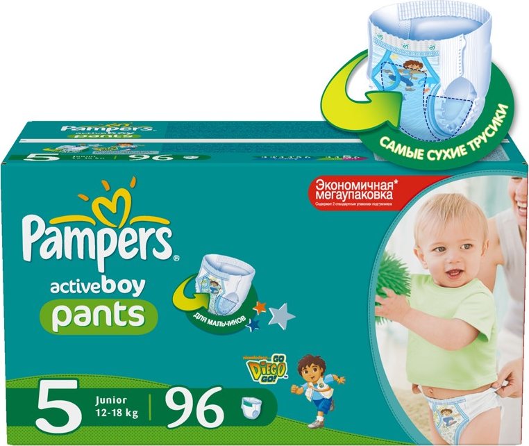 

Подгузники-трусики Pampers Active Boy Junior 5 (12-18 кг), 96 шт.