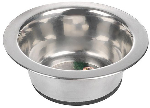 фото Одинарная миска для собак vm, металл, резина, серебристый, 0.48 л