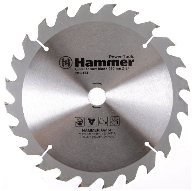 фото Пильный диск hammer flex 205-114 csb wd 210мм*24*20/16мм по дереву 30664