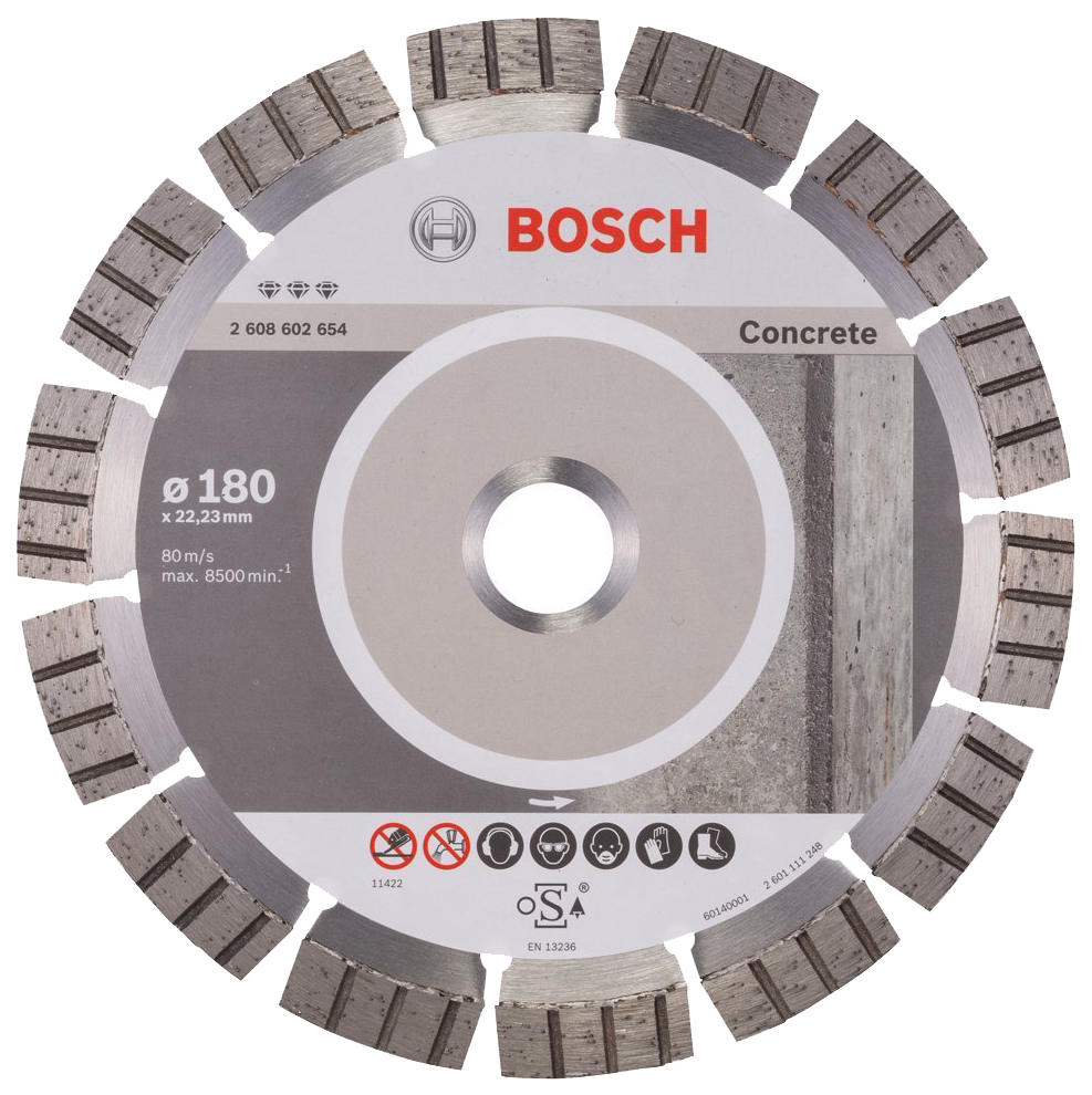 Диск отрезной алмазный Bosch Bf Concrete180-22,23 2608602654 турбосегментный алмазный диск по железобетону messer