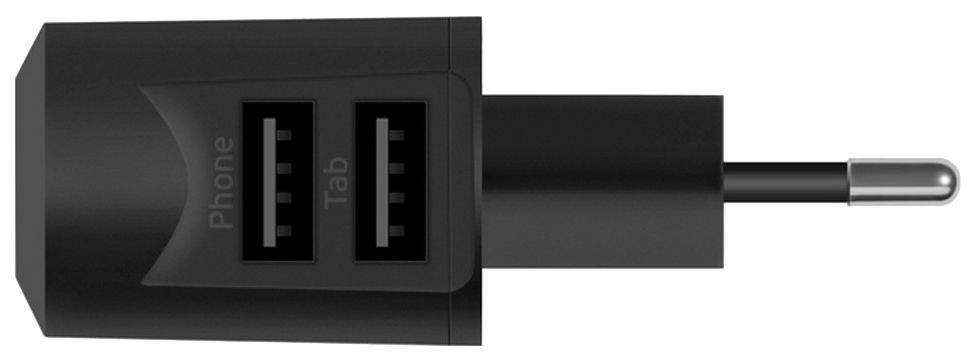 фото Сетевое зарядное устройство prime line prl-2311, 2 usb, 2,1 a, (2311) black