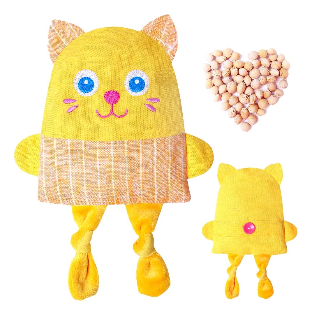 Игрушка грелка с вишневыми косточками Мякиши Крошка Кот, для новорожденных 0+ мягкая игрушка мякиши доктор мякиш крошка кот