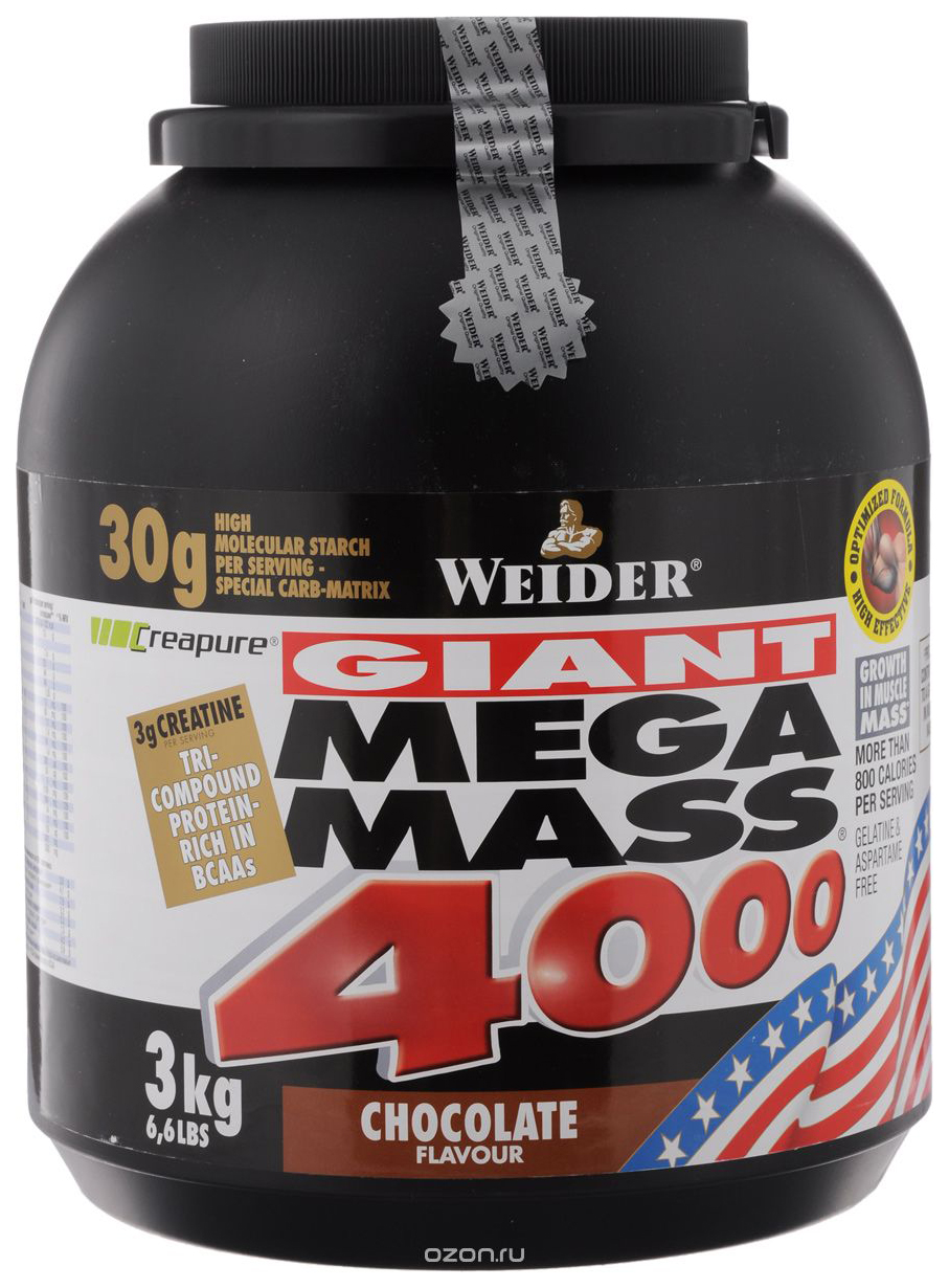 Гейнер Weider Mega Mass 4000, 3000 г, vanilla