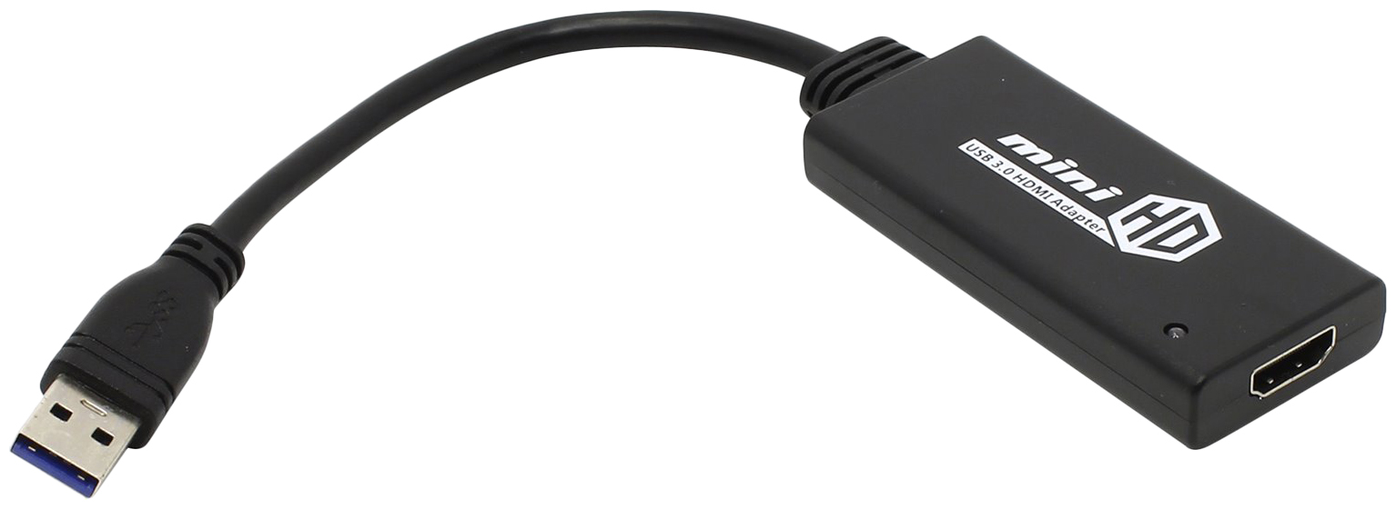 

Адаптер Orient USB A-HDMI, M-F Black (C024), C024