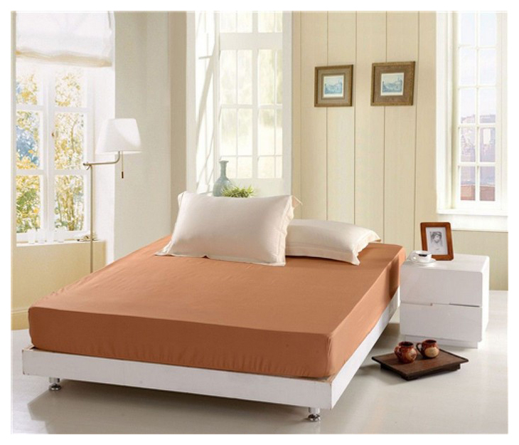 

Простынь на резинке бамбук 180x200 Valtery BP-04 терракотовый