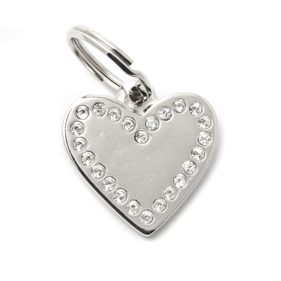 

Брелок для кошек и собак My Family Chic Сердце, средний, цвет: белый