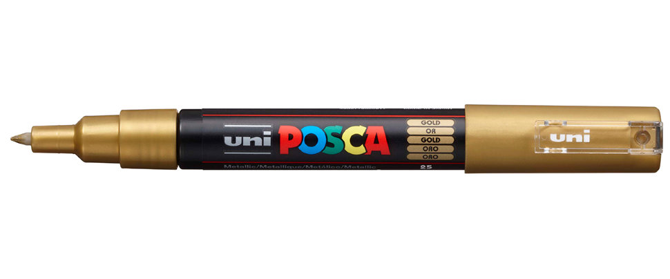 фото Маркер uni posca pc-1m 0,7мм овальный (золотой (gold) 25) uni mitsubishi pencil