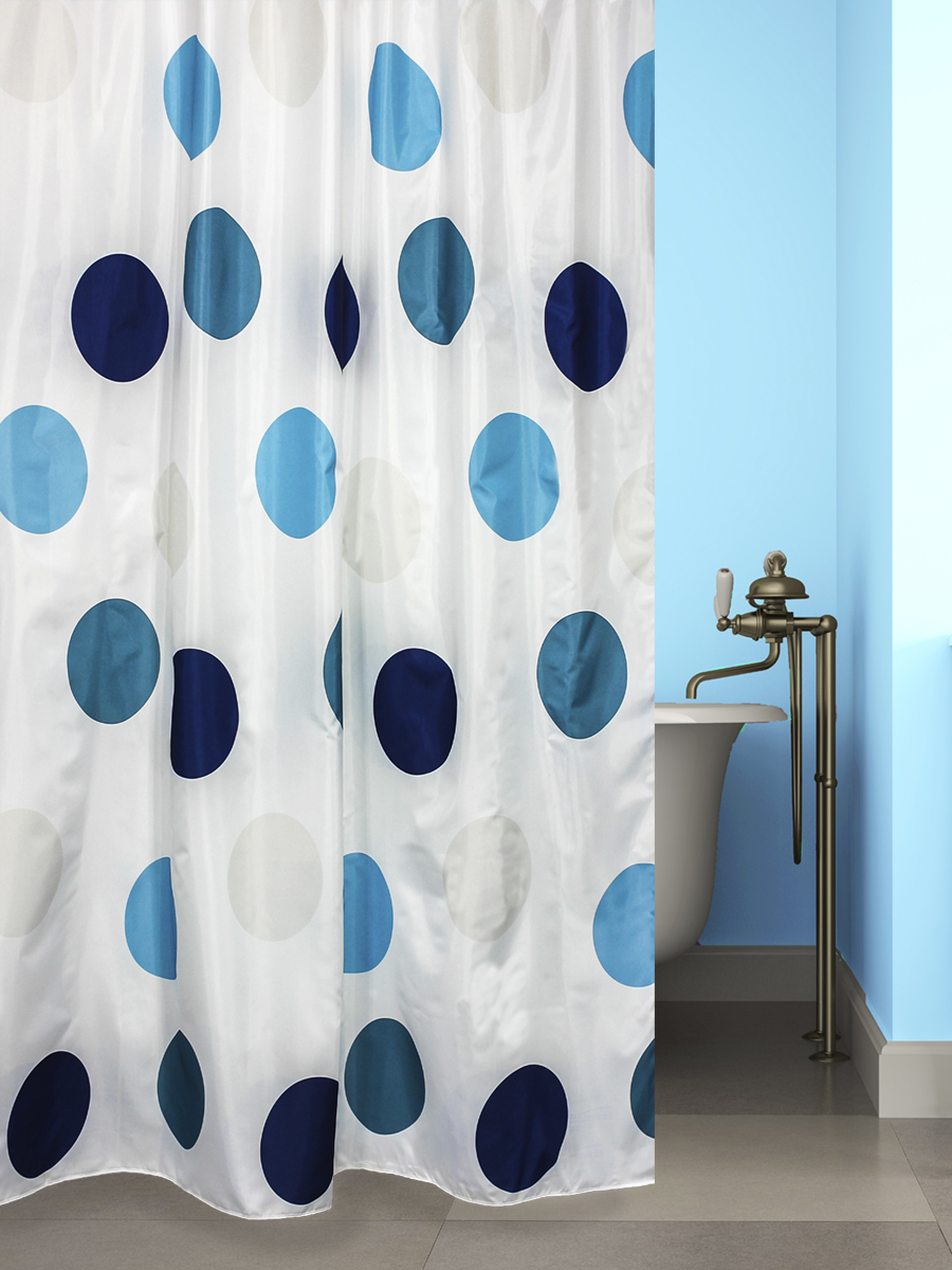 

Штора для ванной BATH PLUS FANCY DOTS blue