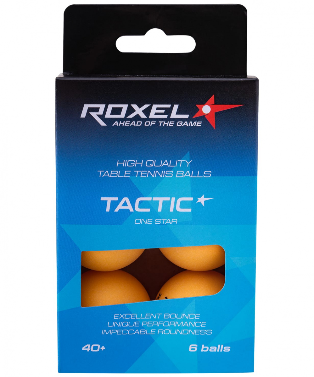 фото Мячи для настольного тенниса roxel tactic 1*, оранжевый, 6 шт.