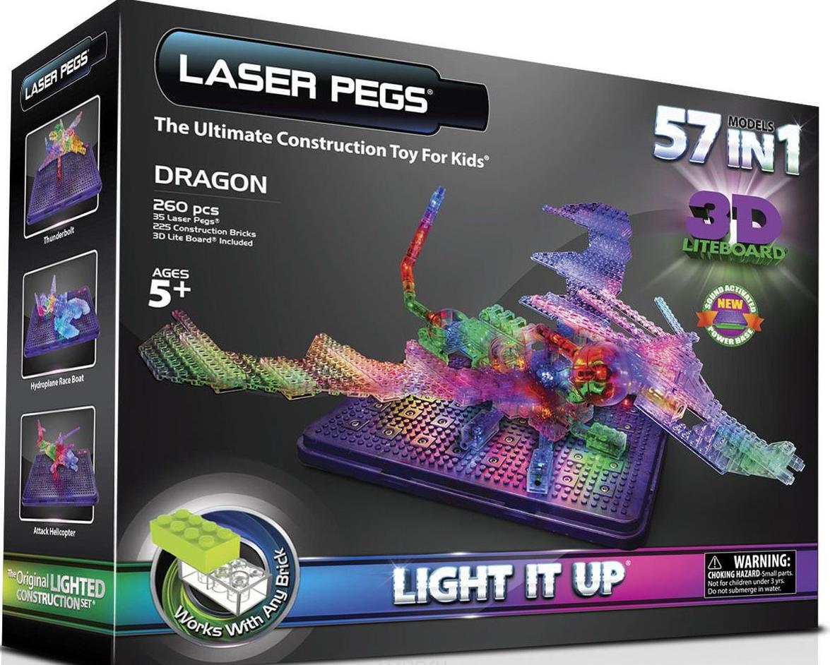 Конструктор Laser Pegs 3D световая панель-Дракон 57 в 1 5000₽