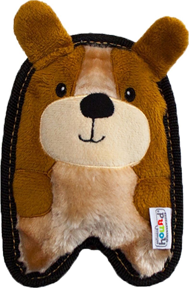 Мягкая игрушка для собак Petstages Invinc Mini Щенок без наполнителя, коричневый, 17 см