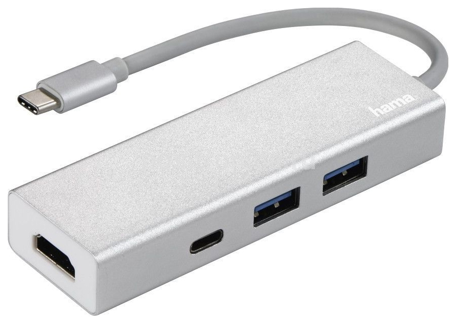 фото Разветвитель для компьютера hama usb-c aluminium белый 135756