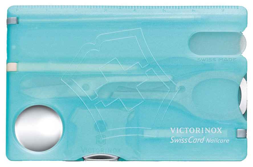 Мультитул Victorinox SwissCard Nailcare, голубой/прозрачный, 13 опций