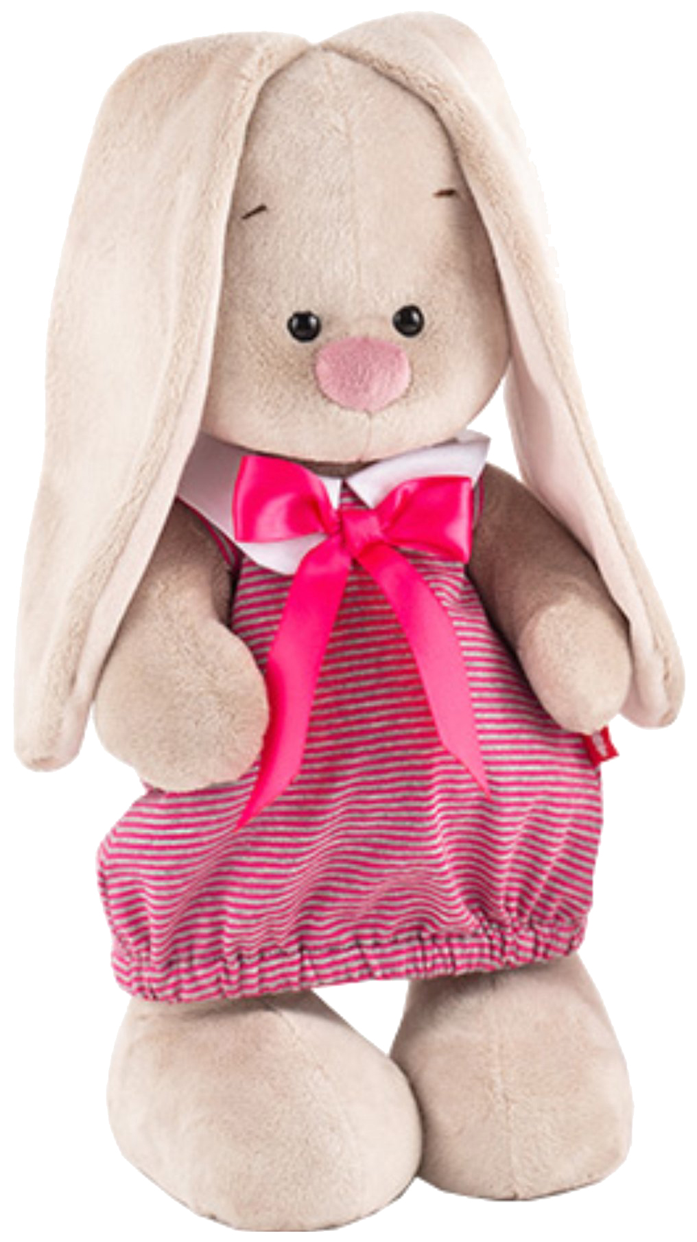Мягкая игрушка BUDI BASA StS-257 Зайка Ми в платье в розовую полоску (малая) мягкая игрушка budi basa зайка ми в коралловом платье 23 см