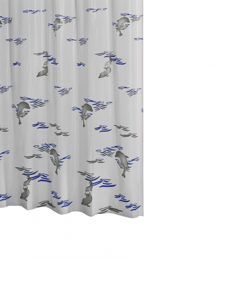 фото Штора для ванных комнат delphin синий/голубой 180х200, aqm ridder