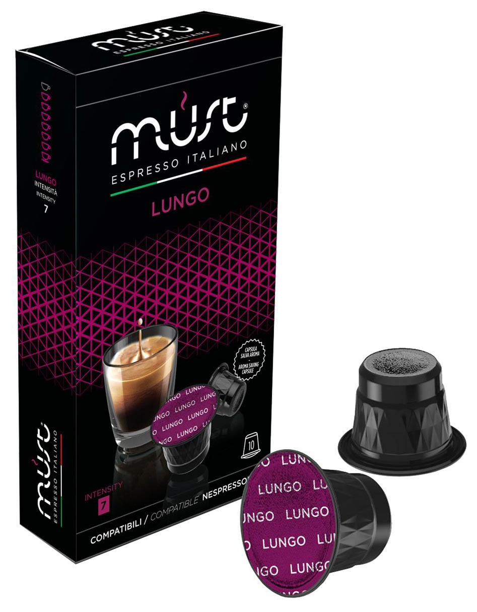 

Кофейные капсулы Must lungo для nespresso 10 капсул, Lungo 10 шт