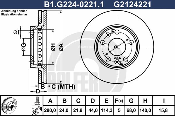 фото Тормозной диск galfer b1.g224-0221.1