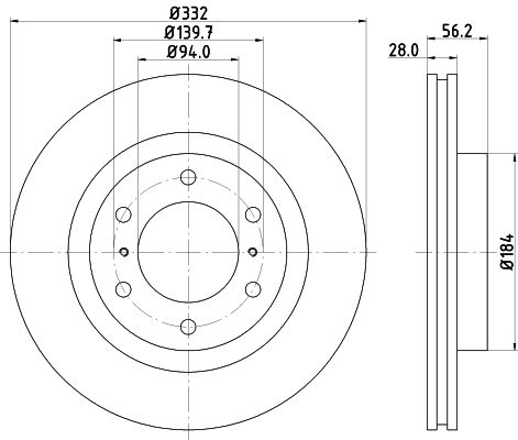 фото Тормозной диск hella pagid 8dd 355 119-081